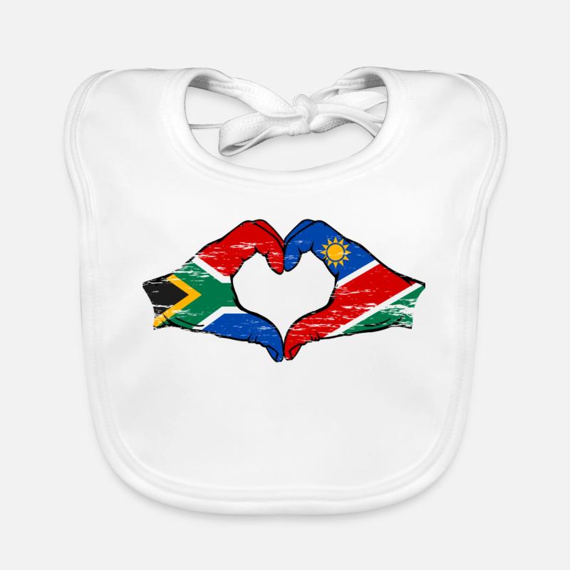 Südafrika Namibia Flagge Herz used Baby Bio-Lätzchen