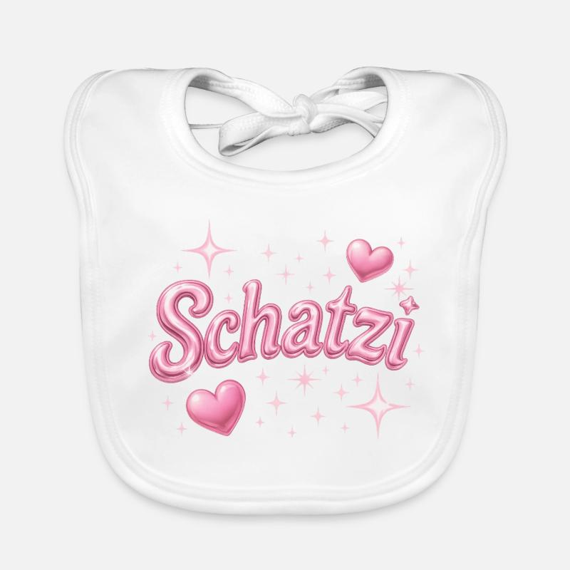 schatzi / Y2K Style - Bavoir bio Bébé - blanc