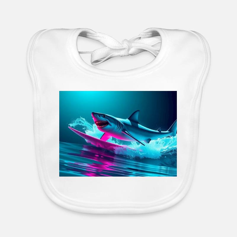 Neon Shark Sprinter Design Baby Bio-Lätzchen