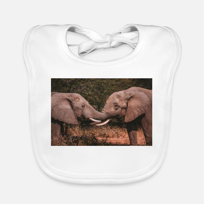 Éléphants entrelacant des trompes Bavoir bio Bébé