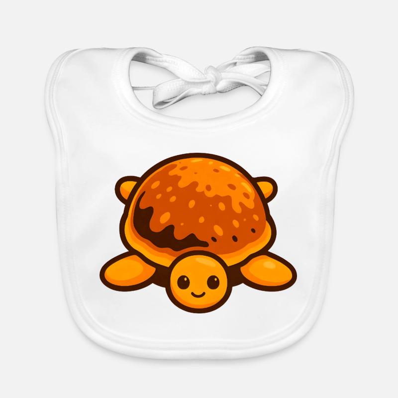 Wunderlicher Schildkröten-Pfannkuchen-Stil mit hellem Panzer Baby Bio-Lätzchen
