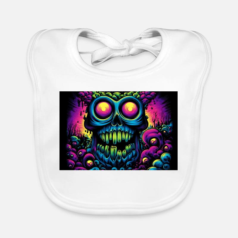 Glühender psychedelischer Schädel Baby Bio-Lätzchen