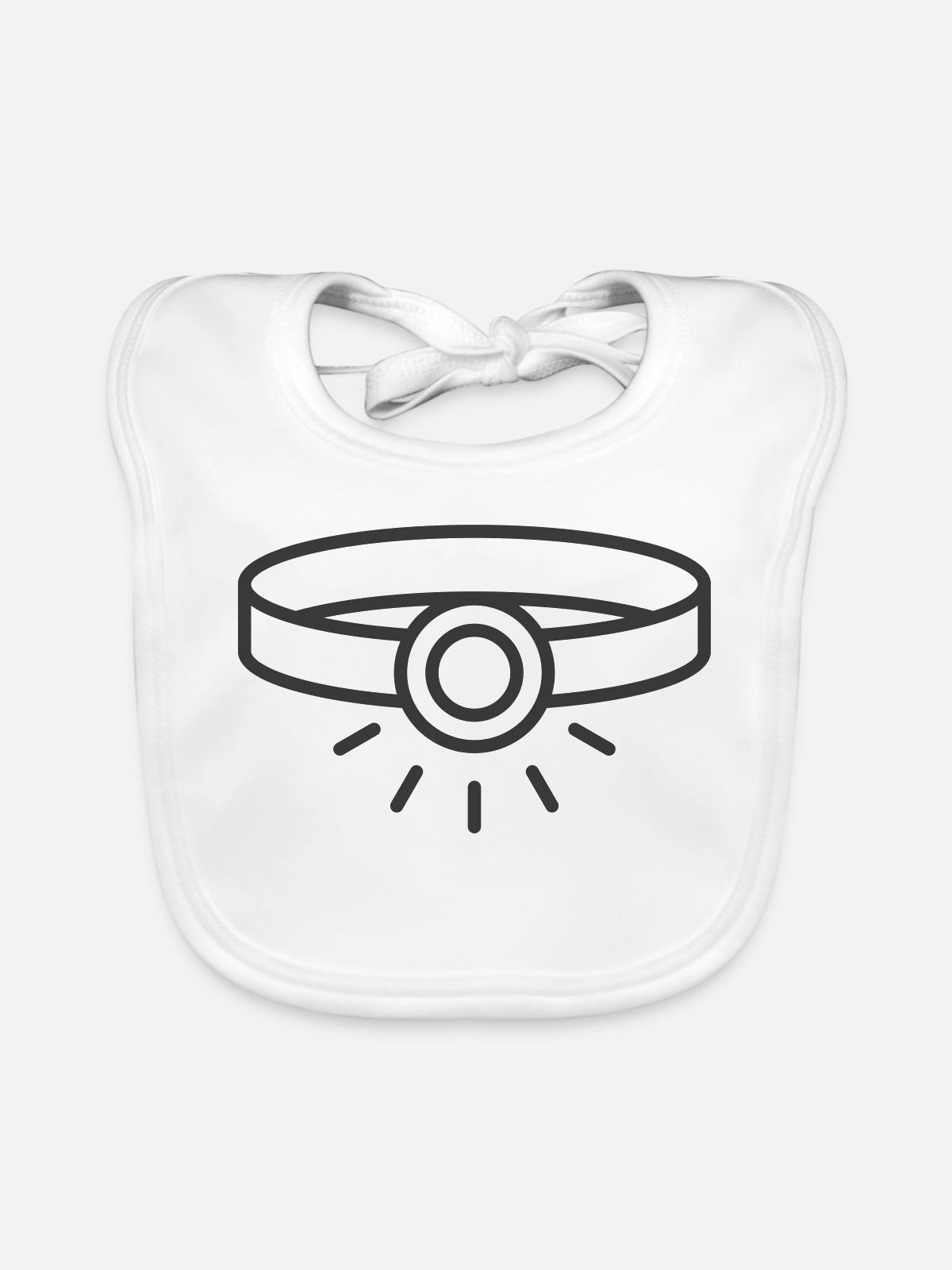 Scheinwerfer-Linien-Symbol - Baby Bio-Lätzchen - Weiß - Vorne