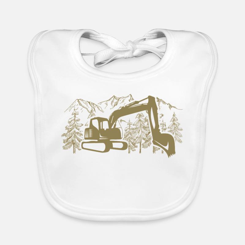 Excavatrice Silhouette Construction Equipment Operator Work Bavoir bio Bébé