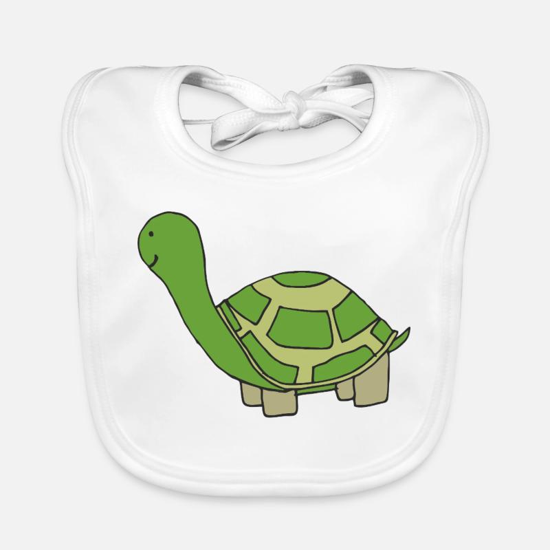Illustration d'une tortue joueuse Bavoir bio Bébé
