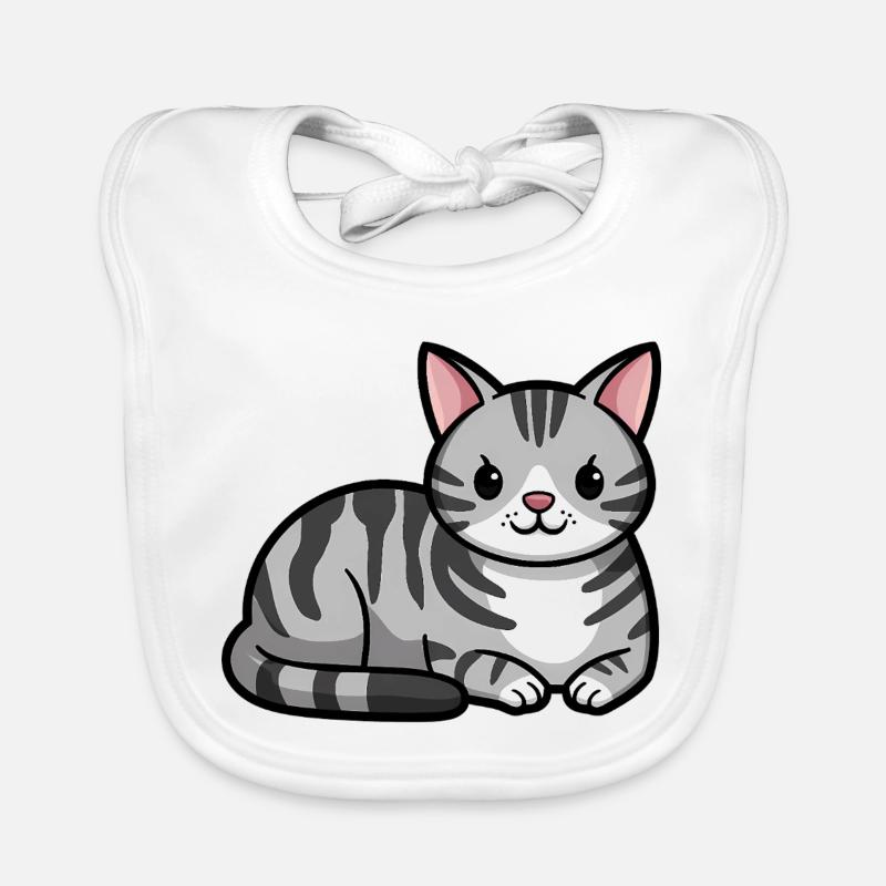 Grau getigerte Katze Baby Bio-Lätzchen