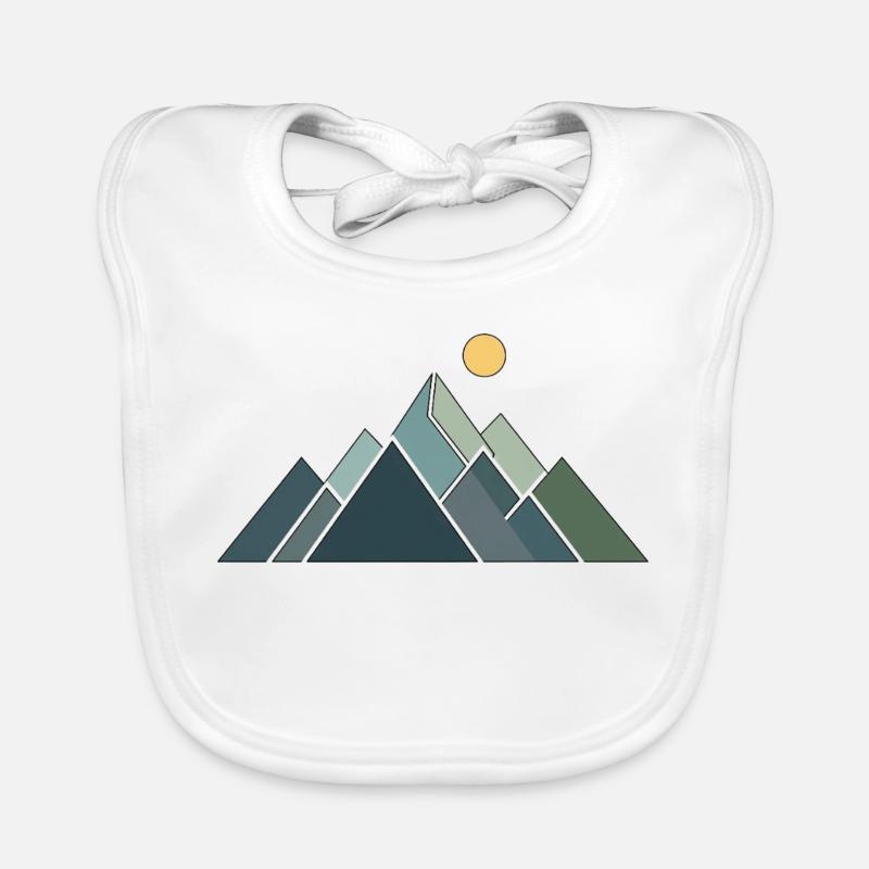 Geometric Mountain Landscape Illustration Organic Baby Bibs
