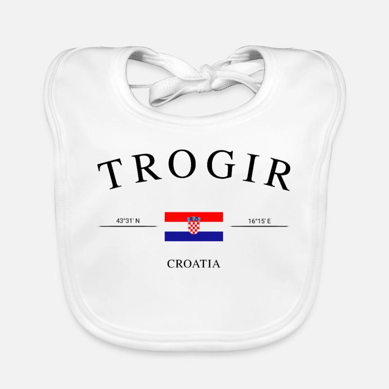 Trogir Kroatien – Urlaub Souvenir & Geschenk Baby Bio-Lätzchen