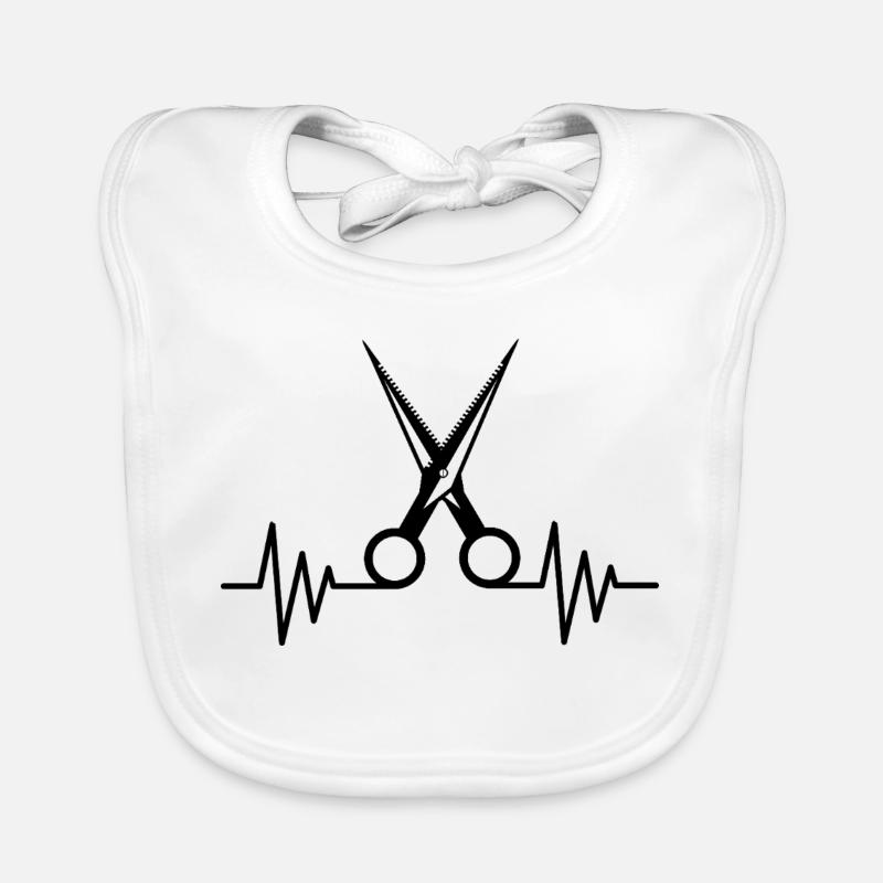 Ciseaux Battement de cœur Coiffeur Coiffeur Cadeau Bavoir bio Bébé