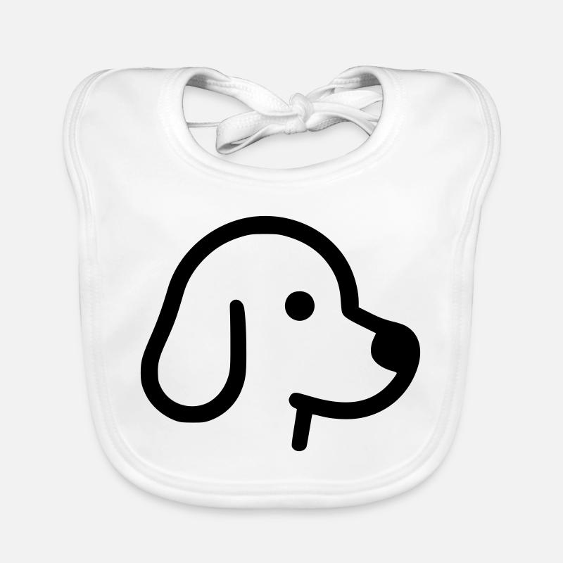 Cute Dog - Outline, Silhouette Organic Baby Bibs