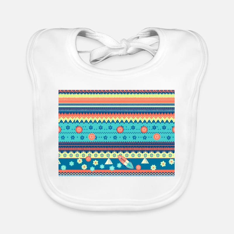 Farbenfroher Boho Wintermuster Baby Bio-Lätzchen