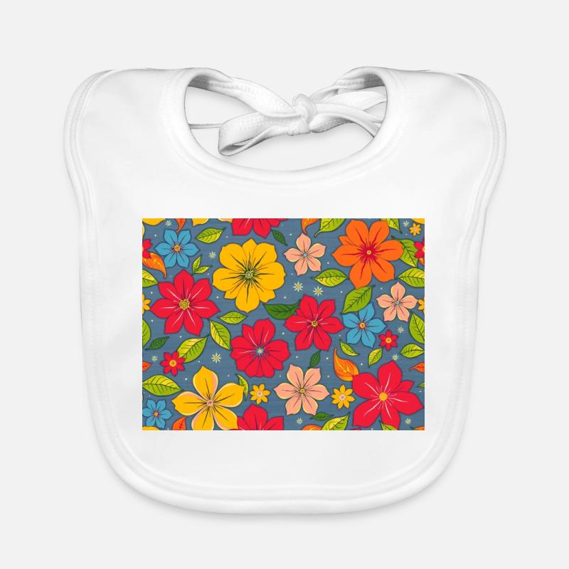 Floral pattern in boho design Organic Baby Bibs