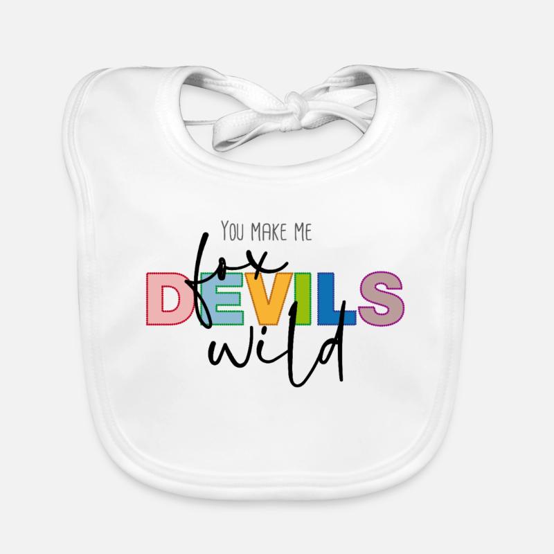 Tu me rends fou, diables renards - Bavoir bio Bébé - blanc