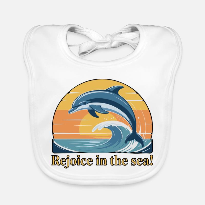Dolphins Leaping at Sunset Design Organic Baby Bibs