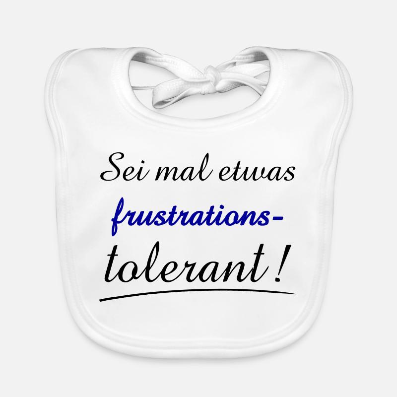 Expression de la frustration face à la typographie audacieuse Bavoir bio Bébé