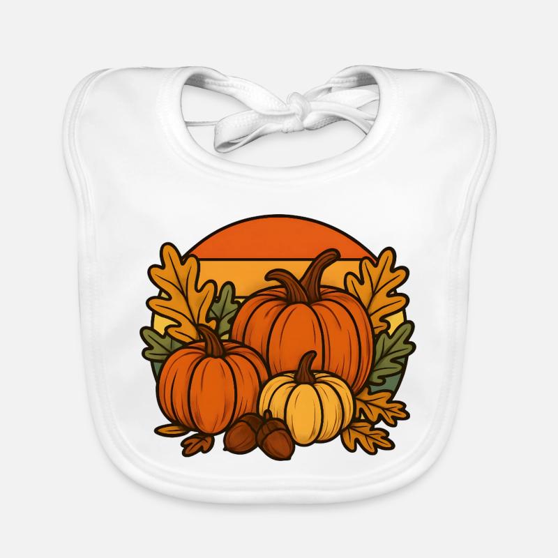  Kürbisse, Eichenlaub & Eicheln Baby Bio-Lätzchen