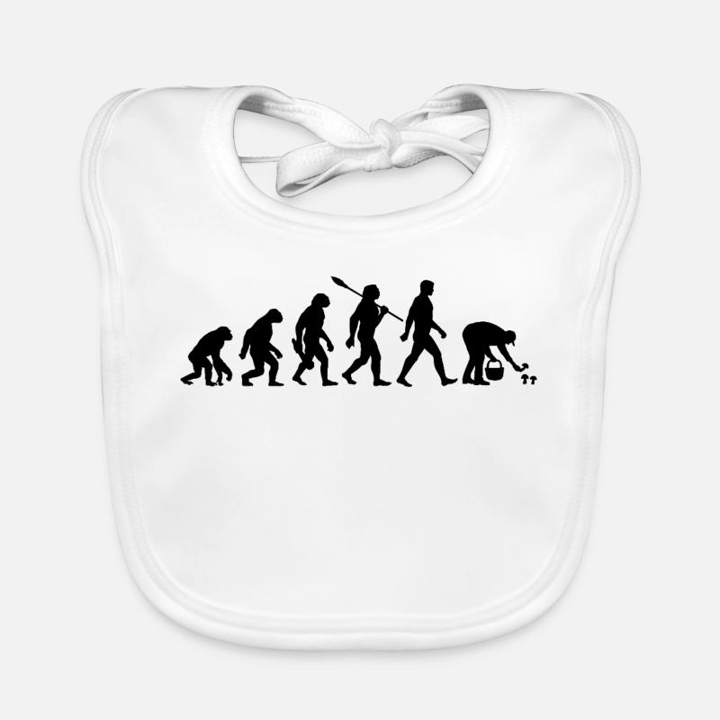 Evolution Mushroom Pickers, Mushroom Picking Organic Baby Bibs