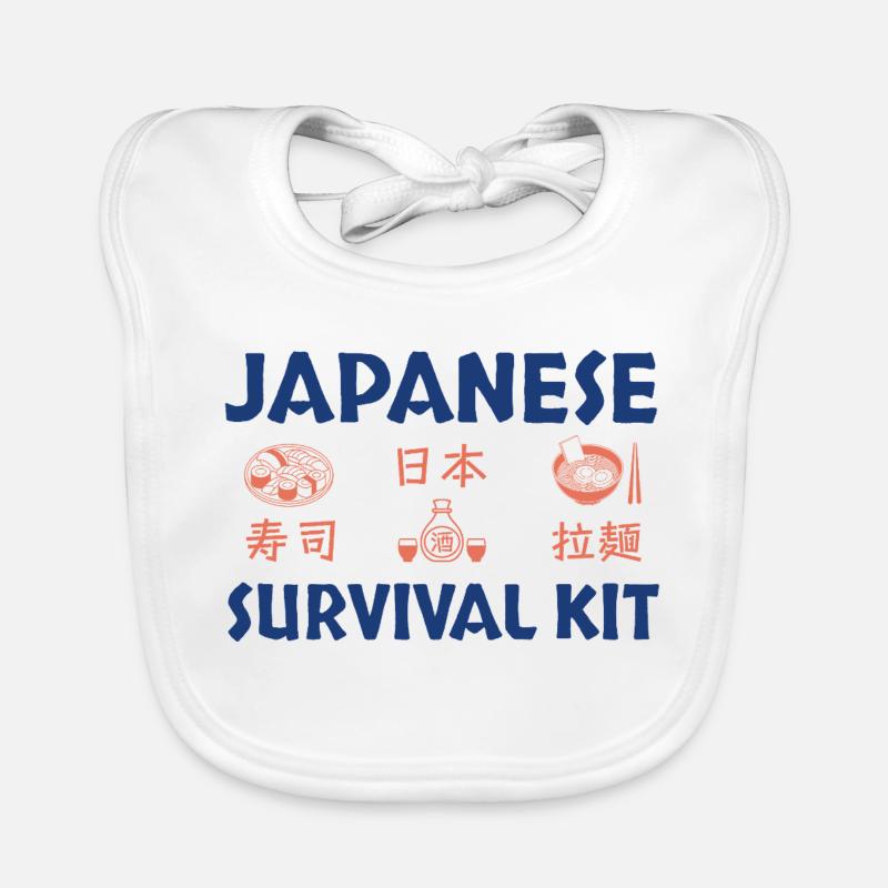 Conception du kit de survie pour sushi japonais - Bavoir bio Bébé - blanc