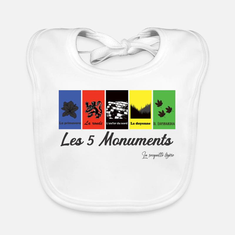 Les 5 monuments cycliste Bavoir bio Bébé