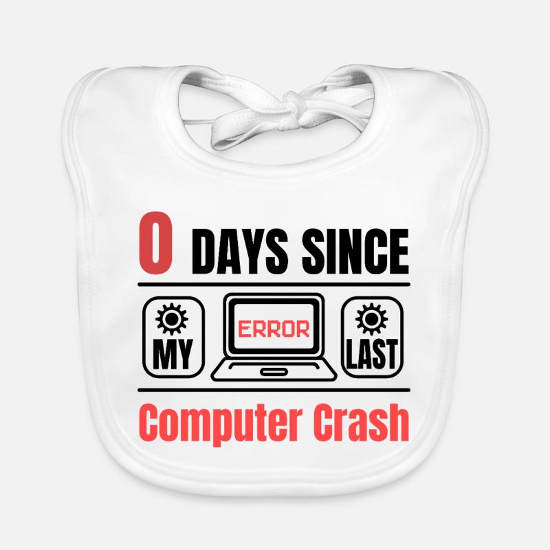 Techie 0 Days Since Our Last Computer Crash Organic Baby Bibs