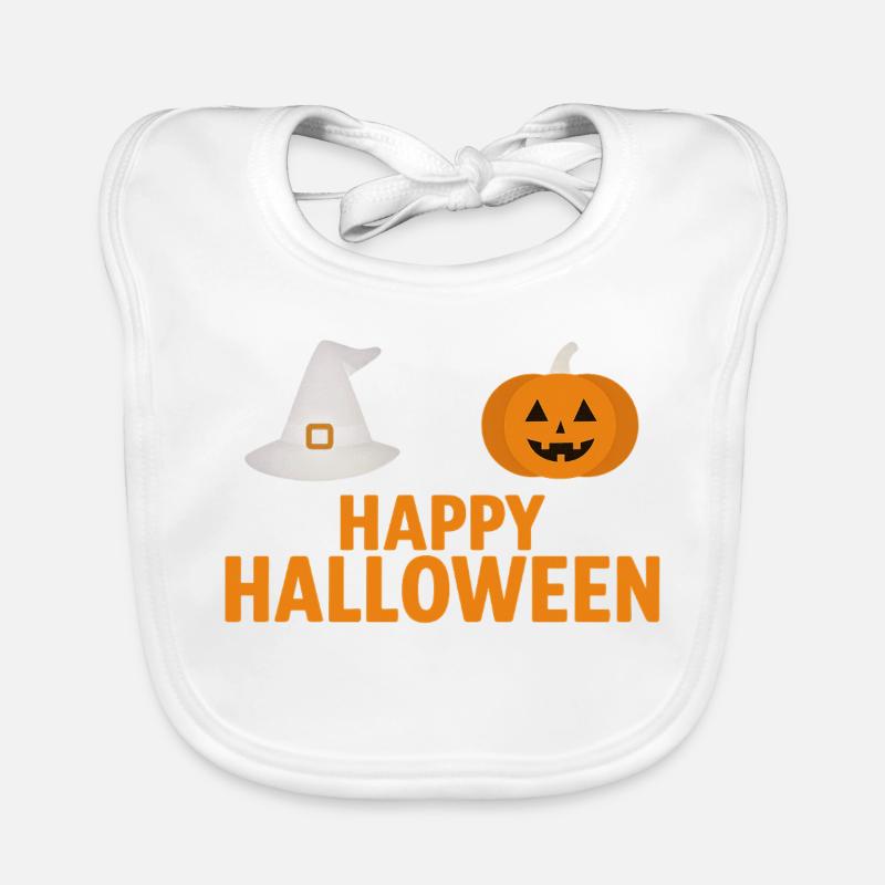 Conception de citrouille et de chapeau de sorcière d’Halloween Bavoir bio Bébé