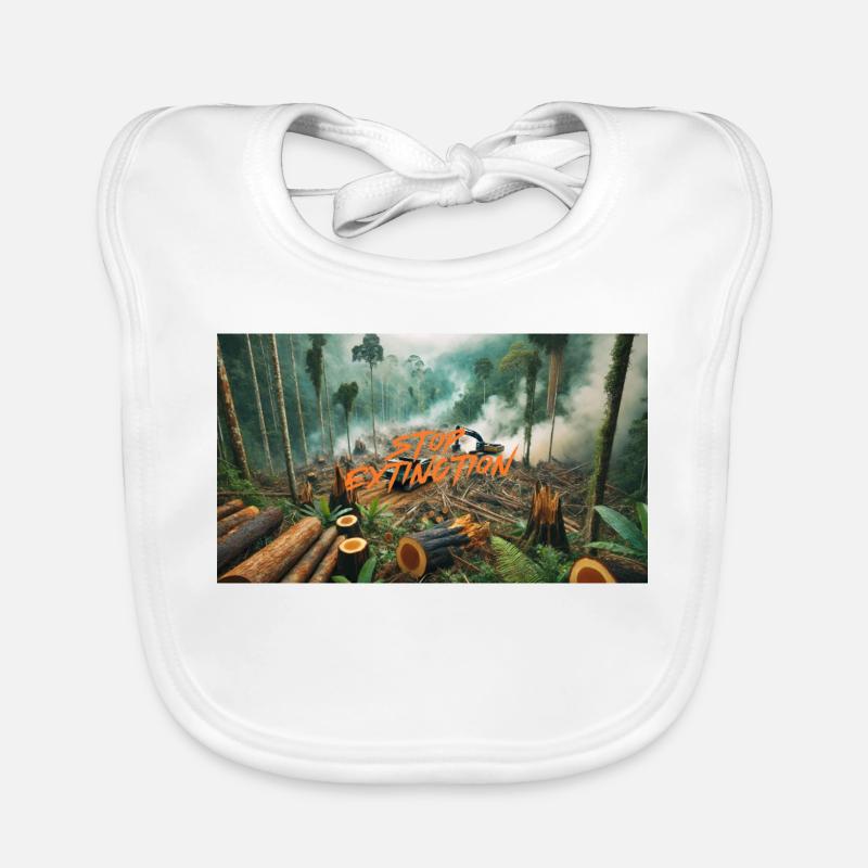 Stop Extinction: Forest Protection Design Organic Baby Bibs