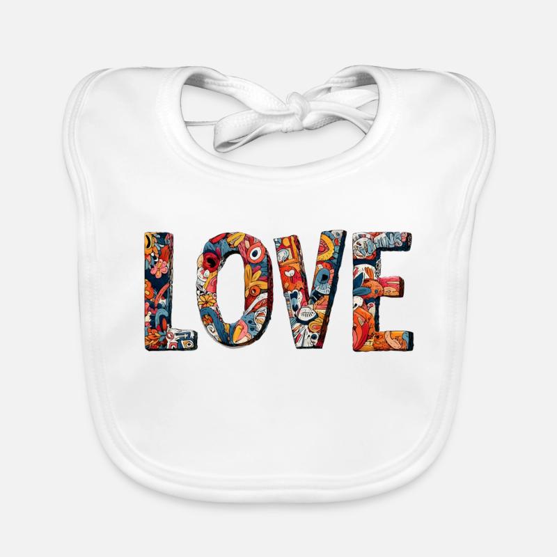 Conception créative de graffitis LOVE Bavoir bio Bébé
