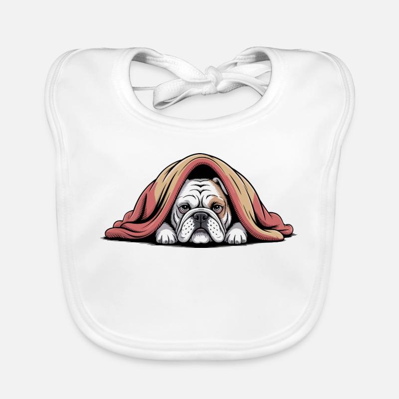 Bouledogue douillet sous couverture Bavoir bio Bébé