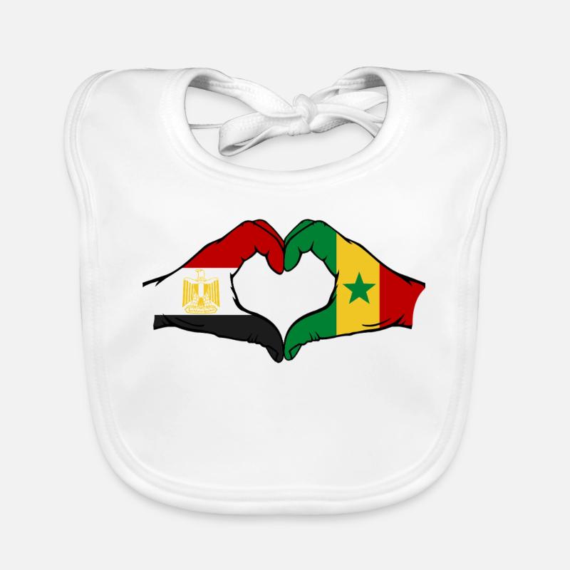 Cœur de l’Égypte et du Sénégal Drapeaux Bavoir bio Bébé