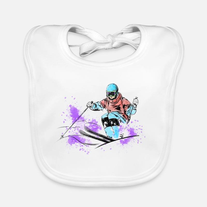 Mogul skiing Organic Baby Bibs