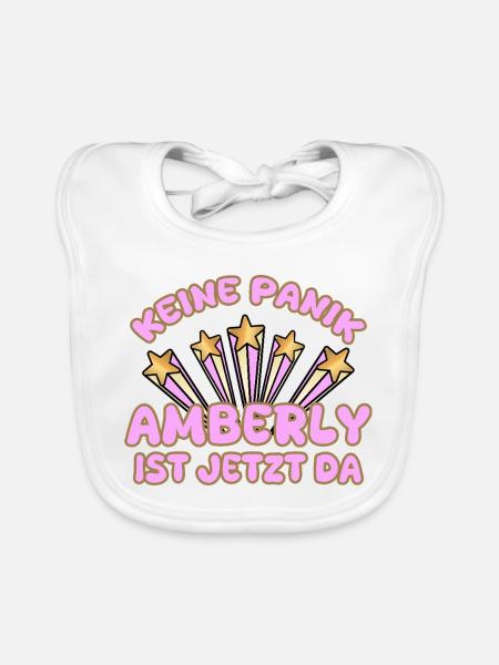 Amberly comme nom de femme - Bavoir bio Bébé - blanc - Devant