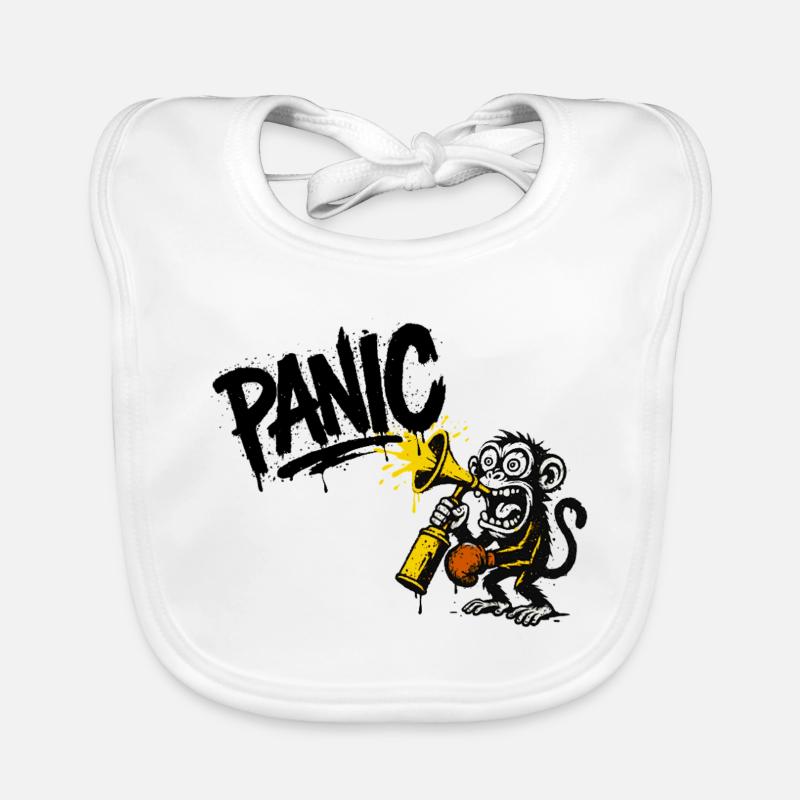 Expressive monkey with megaphone Organic Baby Bibs