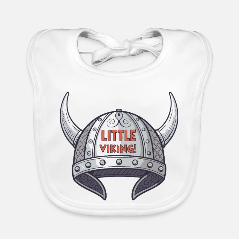 Petit Viking Casque - Bavoir bio Bébé - blanc
