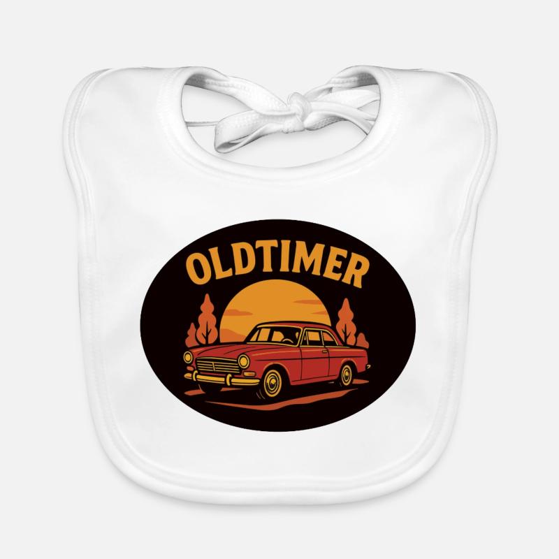 Vintage Auto Oldtimer Sunset Design Baby Bio-Lätzchen