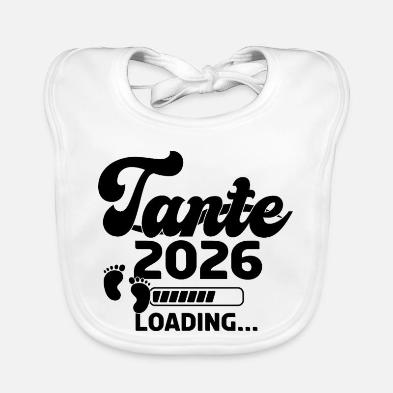 Tante 2026 Loading - Baby Bio-Lätzchen - Weiß