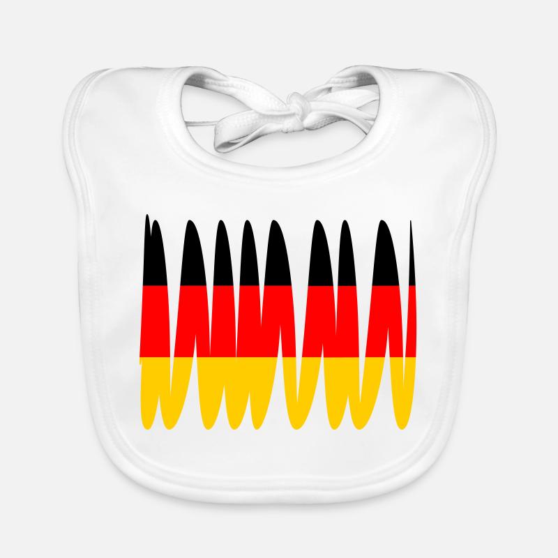 Deutschland Flagge - Baby Bio-Lätzchen - Weiß