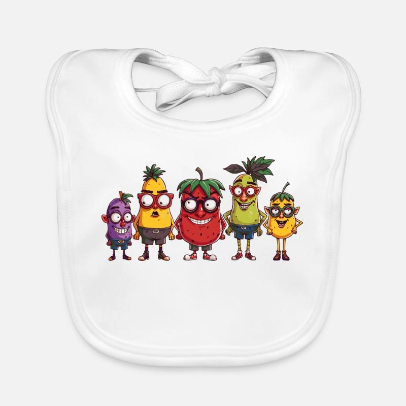 Obst - Baby Bio-Lätzchen - Weiß