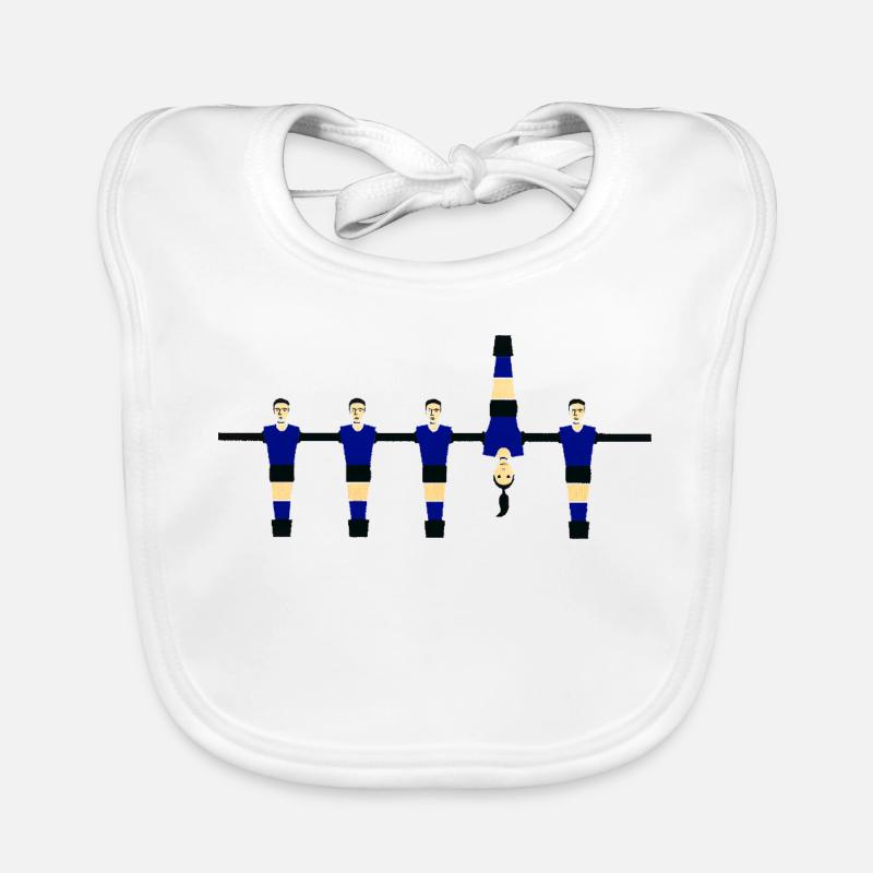 Stylized Blue Figures Organic Baby Bibs