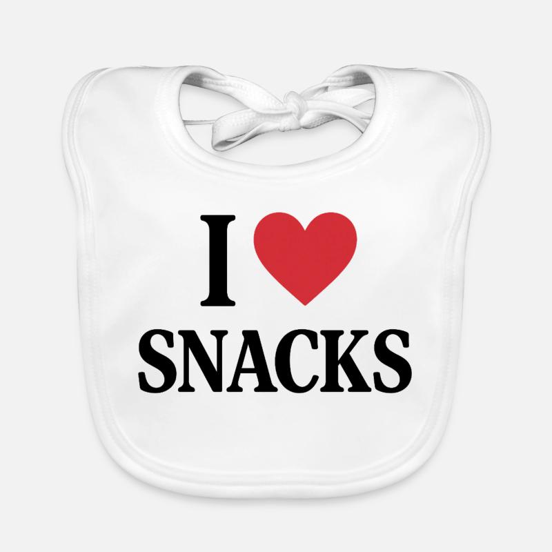 I ❤️ SNACKS Organic Baby Bibs
