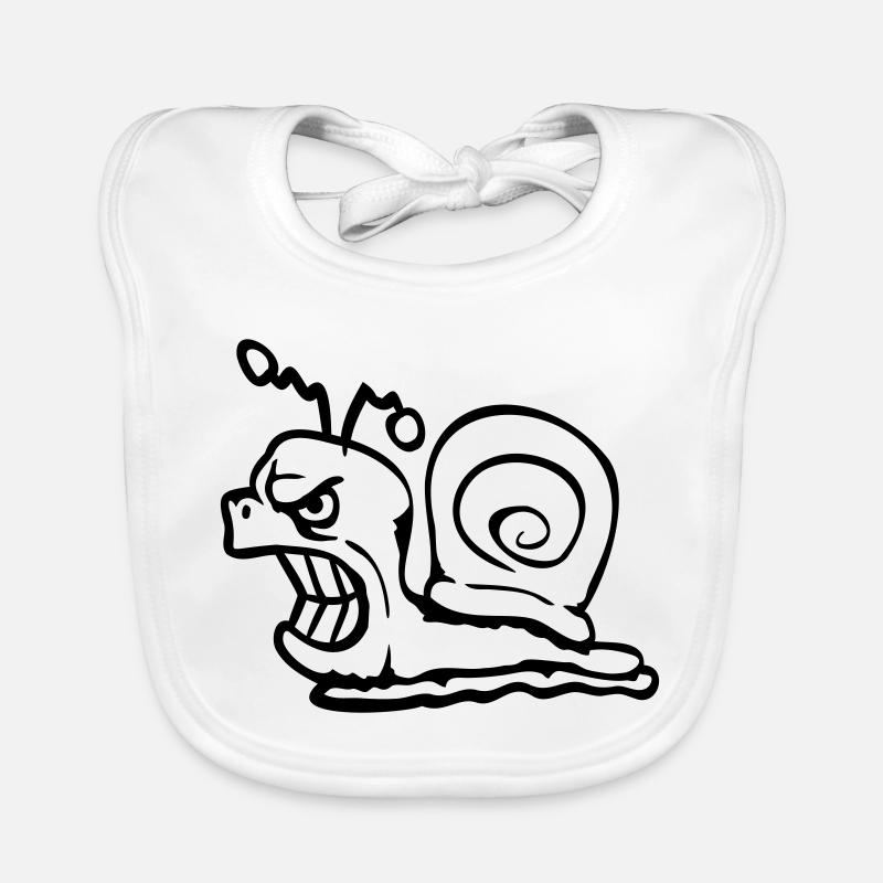 Snail Evil Angry Attack Teeth Grinding Sour Organic Baby Bibs