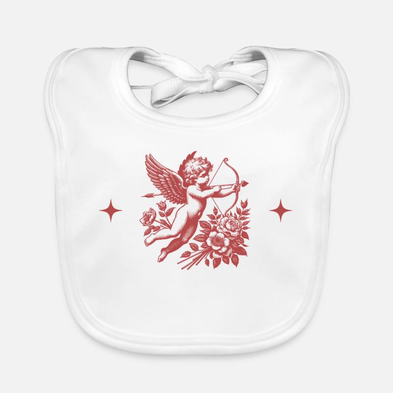 Cupid Floral Bow Organic Baby Bibs
