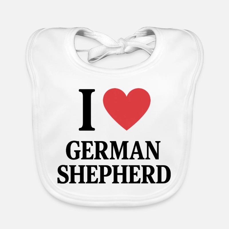 I ❤️ GERMAN SHEPHERD Organic Baby Bibs