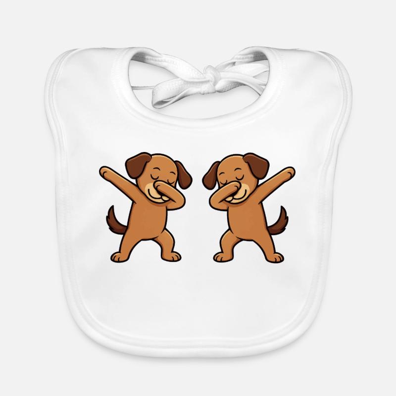 Bande dessinée de dabbing de chien Bavoir bio Bébé