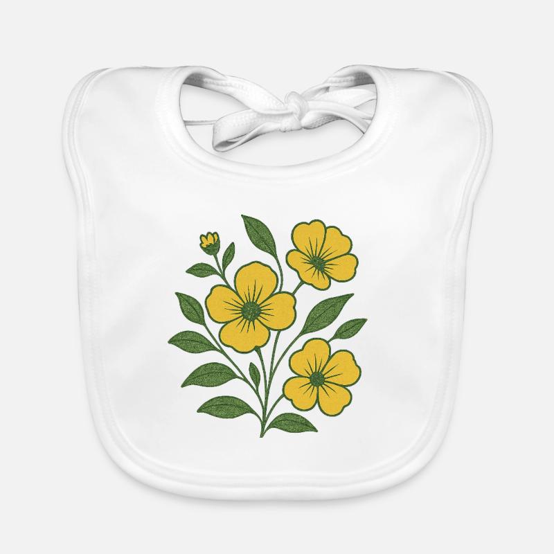 Branche de fleur jaune Bavoir bio Bébé