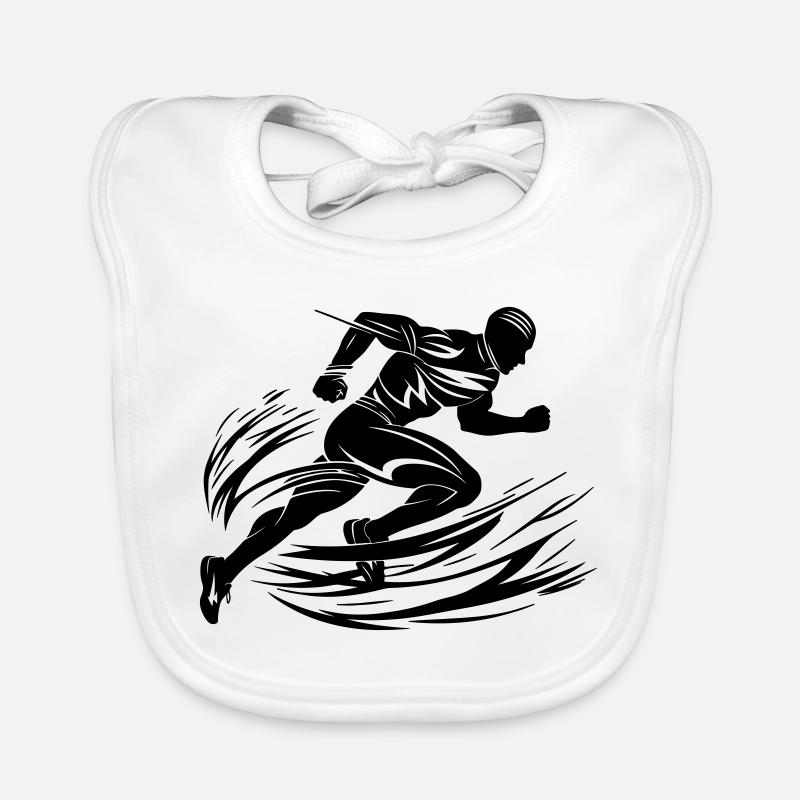 Sprinter in Bewegung Baby Bio-Lätzchen