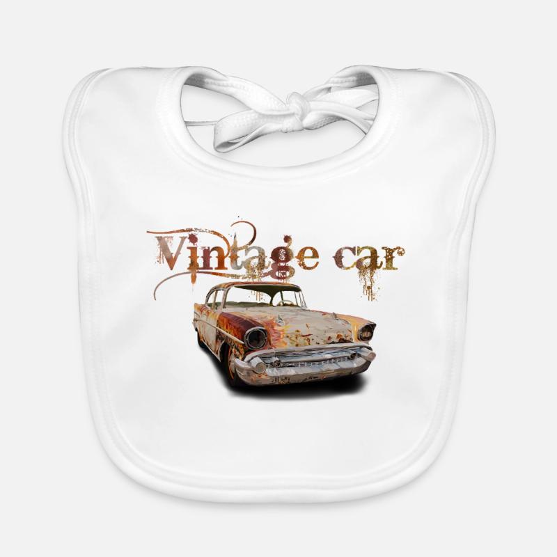 Vintage Car Rust Art Organic Baby Bibs