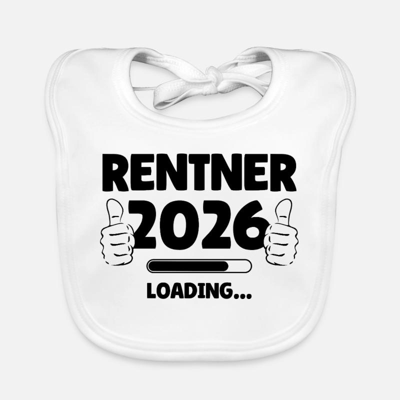 Rentner 2026 mit Daumen hoch Design Baby Bio-Lätzchen