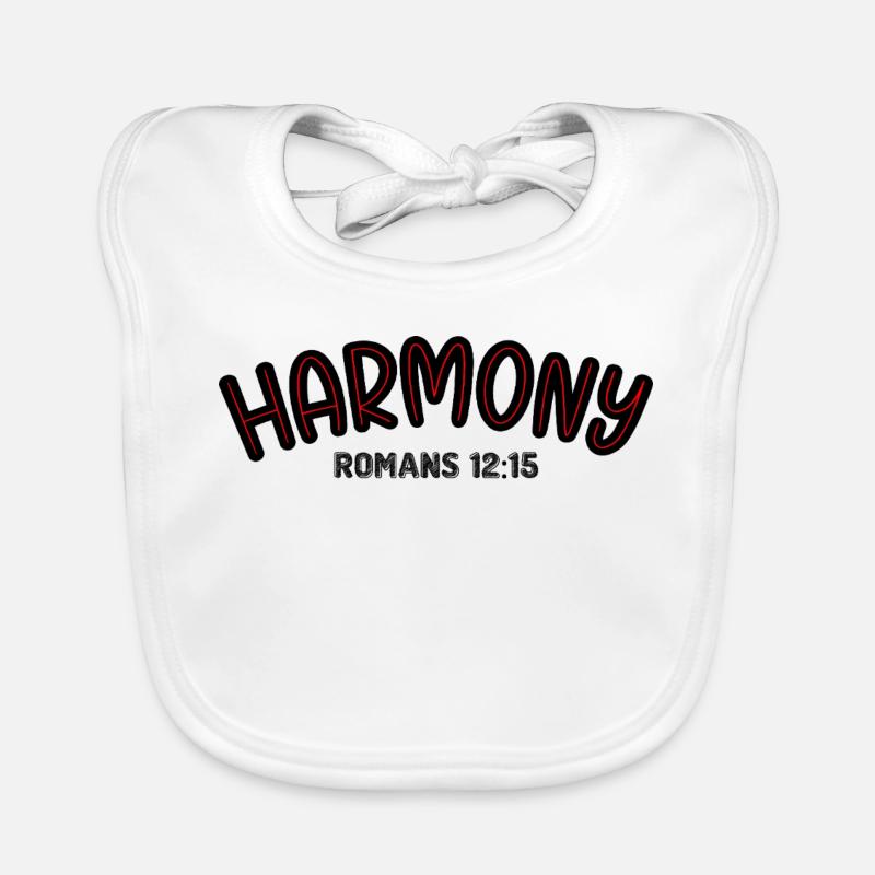 Harmony Red Line Typography Organic Baby Bibs