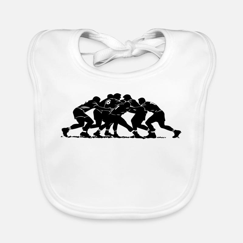 Rugby Scrum Silhouette Baby Bio-Lätzchen