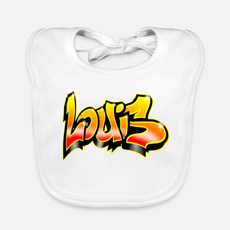 Louis Graffiti Jaune Rouge Bavoir bio Bébé